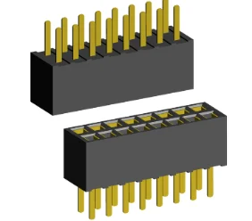 1.27mm PCB Socket Double Rows Bottom Closed Straight Dip Type.(H=3.5)